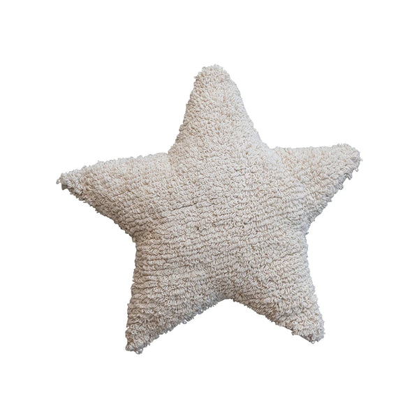 COTTON TUFTED STAR PILLOW - NATURAL