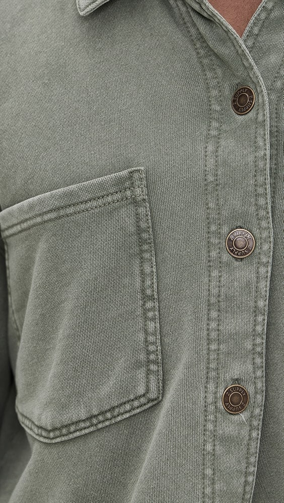 Z SUPPLY ALL DAY CROPPED KNIT JACKET - HUNTER GREEN