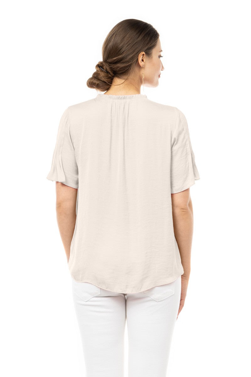 FLUTTER SLEEVE TOP - PAPYRUS