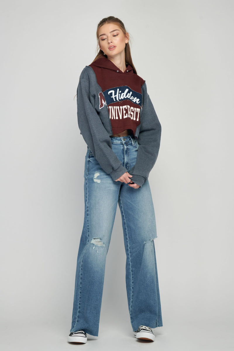 NORI HIGH RISE CROP WIDE LEG JEAN - MEDIUM DARK