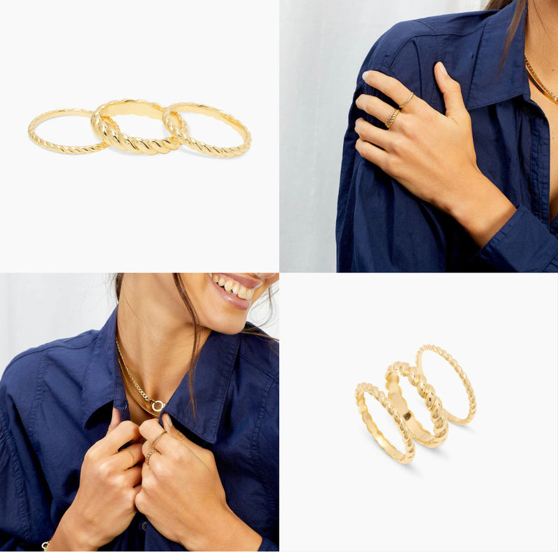 GORJANA CREW RING SET - GOLD