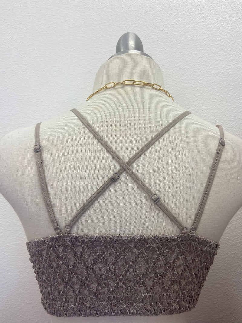 CROCHET LACE BRALETTE - NEW TAUPE