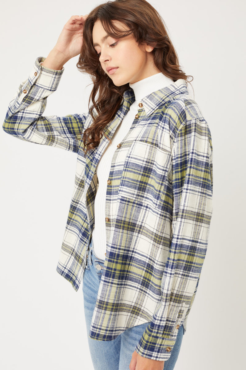 LIGHTWEIGHT PLAID FLANNEL - NAVY