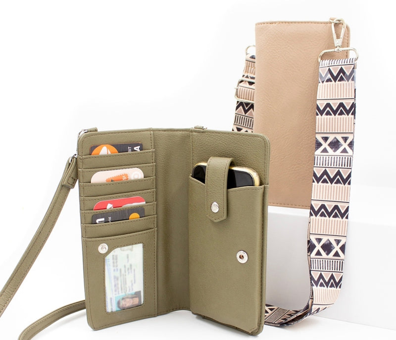 THE NICOLE CROSSBODY BAG WITH GUITAR STRAP - ARMY GREEN