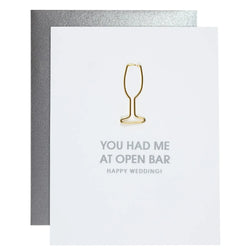 "OPEN BAR WEDDING" GREETING CARD
