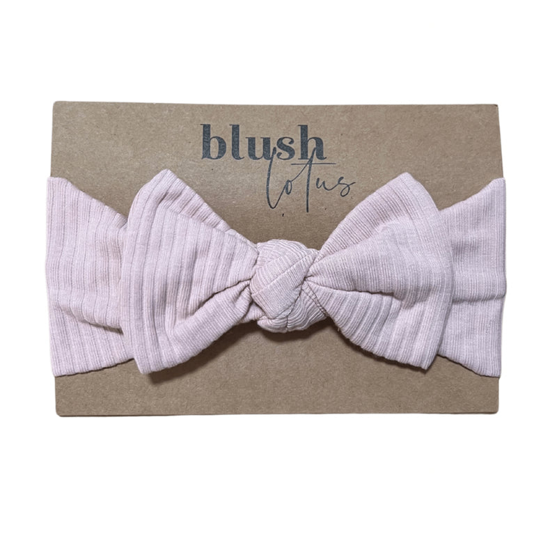 ORGANIC BABY HEADBAND BOW -  BLUSH