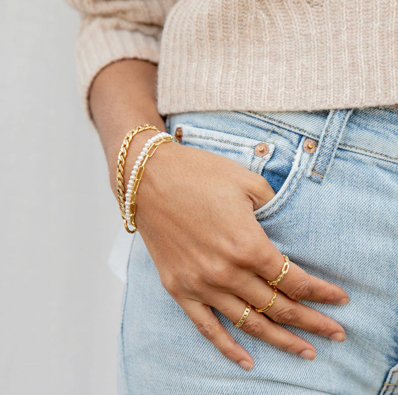 GORJANA PARKER PEARL BRACELET - GOLD/PEARL