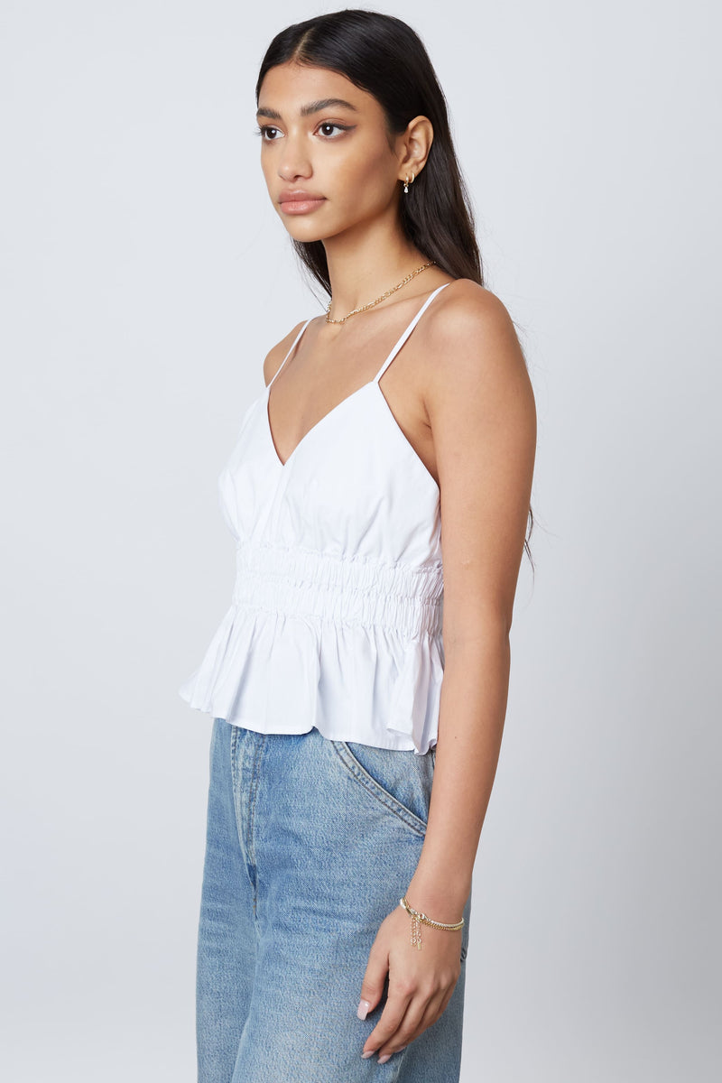 PEPLUM TANK TOP - WHITE