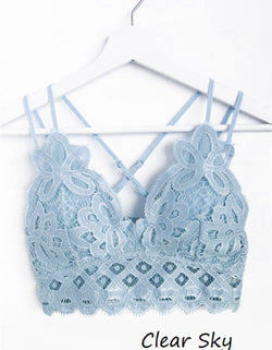 CROCHET LACE BRALETTE - CLEAR SKY