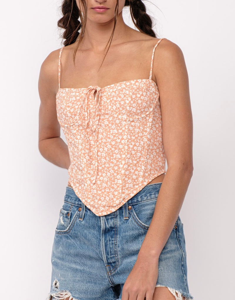 CORSET STYLE CROP TOP - APRICOT