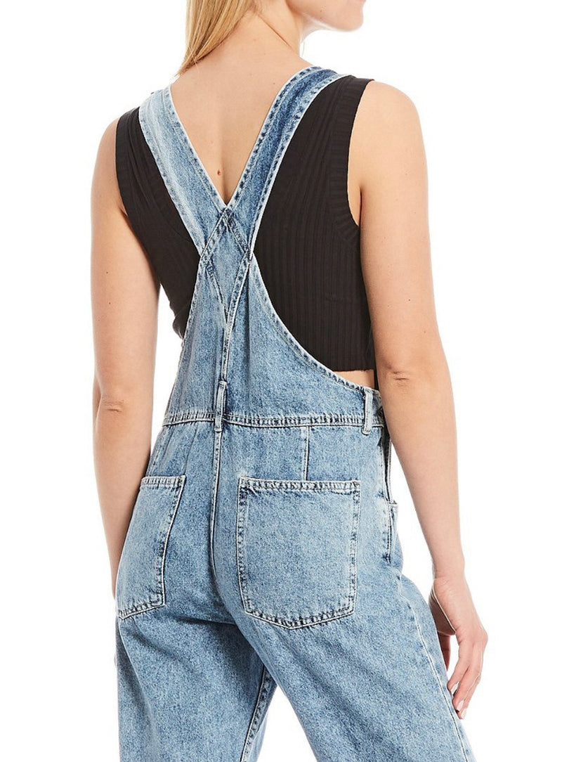 FREE PEOPLE ZIGGY DENIM OVERALLS POWDER BLUE CAllie Girl Boutique