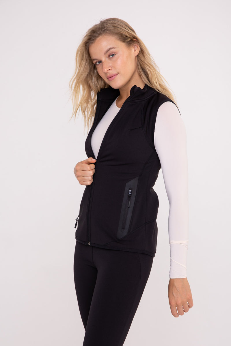 FLEECE ACTIVE VEST - BLACK