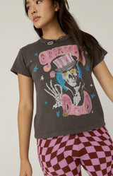 Daydreamer Grateful Dead Roses Oversized Os Tee in Washed Black