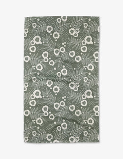 GEOMETRY KITCHEN TEA TOWELS - SAVANNAH GREEN