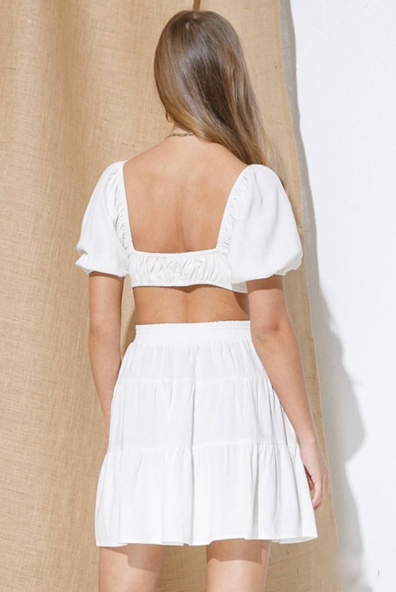 COTTON CUT OUT DRESS - OFF WHITE