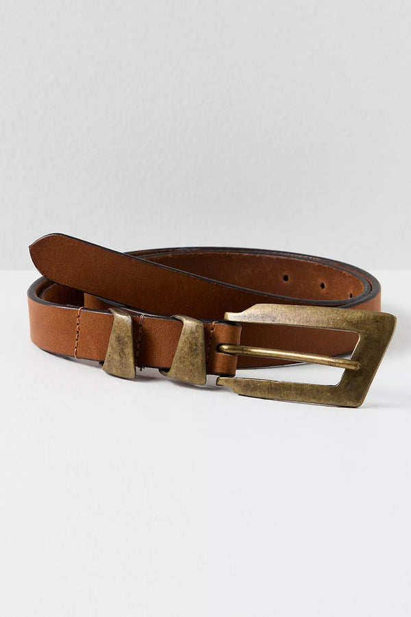 FREE PEOPLE WE THE FREE PARKER LEATHER BELT - COGNAC