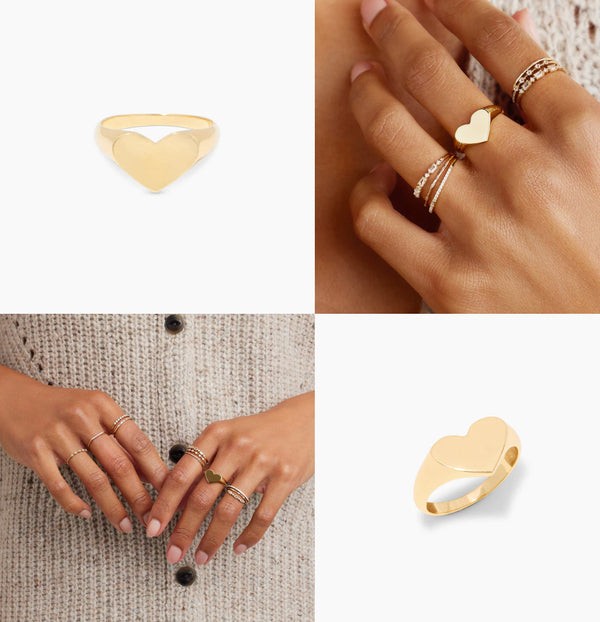 GORJANA LOUISE HEART SIGNET RING - GOLD