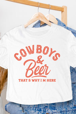 COWBOYS AND BEER TEE - WHITE