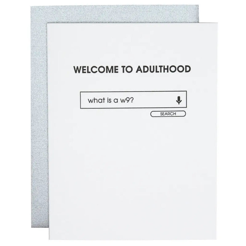 "WELCOME TO ADULTHOOD" GREETING CARD