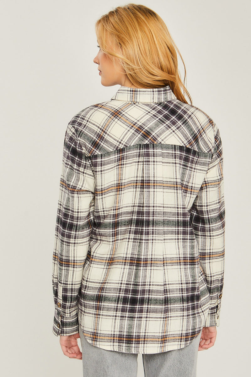 LIGHTWEIGHT PLAID FLANNEL - BLACK