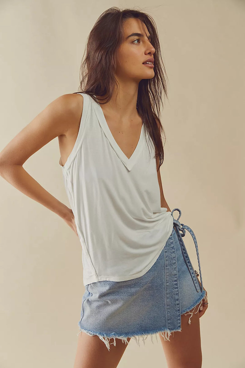FREE PEOPLE MOON DANCE TANK  - PAINTED WHITE